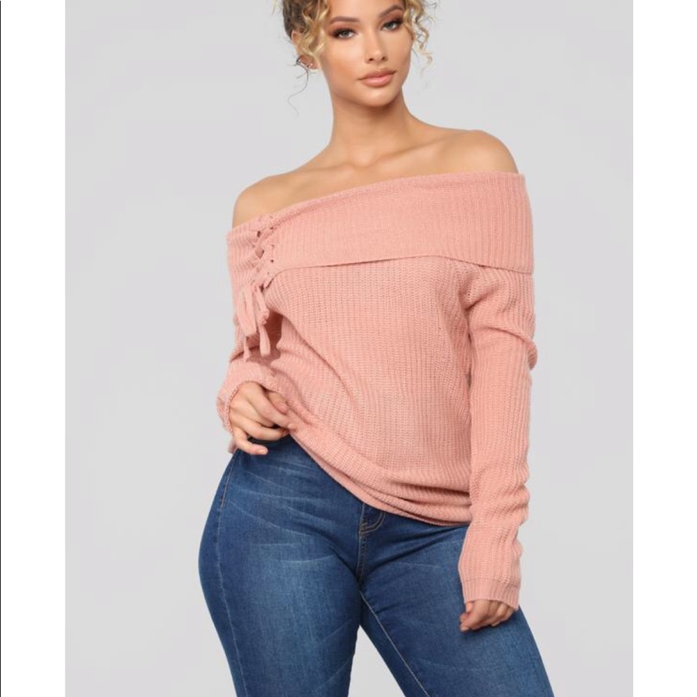 Off shoulder sweater top